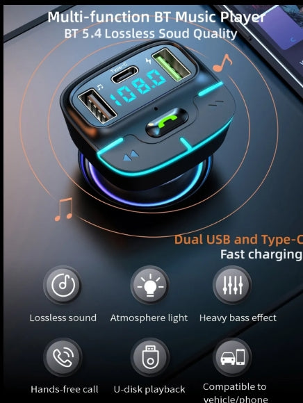 car charger FM bluetooth transmitter