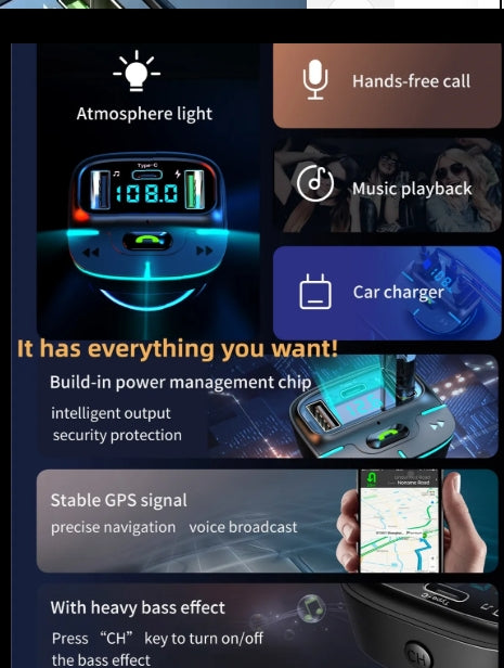 car charger FM bluetooth transmitter